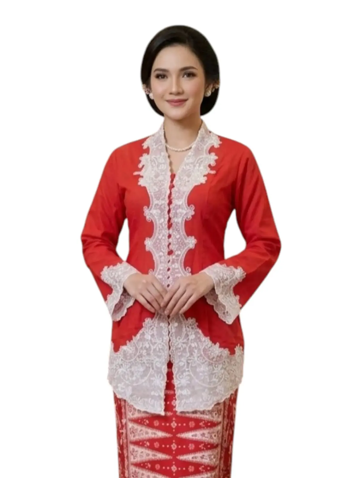 Kebaya Encim Merah Bordir